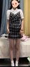 PMOG襯衫拼接格子連衣裙女夏季2024年夏季新款氣質(zhì)小眾設(shè)計(jì)假兩件裙子 654【黑色格子】假兩件連衣裙 L嗎【建議 105-115斤】 曬單實(shí)拍圖