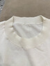 CULTUM【桑蠶絲長(cháng)絨棉】夏季清涼透氣休閑夏裝短袖男士T恤衫 本白 M 曬單實(shí)拍圖