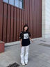 靖颯 美式重工刺繡短袖t恤男夏季國潮純棉半截袖設(shè)計感潮牌痞帥上衣服 黑色 XL 曬單實拍圖