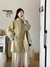 范思藍恩小個子韓系立領(lǐng)風(fēng)衣外套女春2025新款寬松休閑中長款1169 卡其色 S 曬單實拍圖