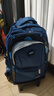 芭菲尼手拖拉桿車(chē)書(shū)包小學(xué)生男生2-3-6年級大容量減負6輪爬樓梯兩用背包 大2輪高腳爬樓//寶藍【送雨罩】 曬單實(shí)拍圖