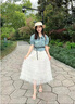 莫代爾小香風(fēng)牛仔連衣裙女2025夏季新款質(zhì)感高級感港風(fēng)蛋糕裙子兩件套裝 牛仔上衣+網(wǎng)紗裙兩件套 優(yōu)質(zhì)面料 M 96-106斤 曬單實拍圖