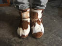 AU&MU澳洲雪地靴女士冬季羊皮毛一體女靴民族風(fēng)流蘇短筒靴防滑加絨棉鞋 栗色/白色 【羊毛保暖】055 41 曬單實(shí)拍圖