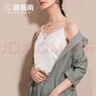 路施南蕾絲花邊小吊帶背心女士春夏打底法式復(fù)古設(shè)計(jì)感白色雪紡上衣 米白 S 曬單實(shí)拍圖