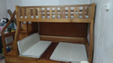 萊客軒（LAIKEXUAN） 兒童床胡桃木帶書(shū)桌雙層實(shí)木高低床上床下桌椅梯柜款上115下135 曬單實(shí)拍圖