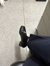 香彌萱秋新款粗跟單鞋女方頭中跟壓花牛皮女鞋一腳蹬時尚百搭舒適小皮鞋 黑色 41 定制不退換5天發(fā)貨 曬單實拍圖