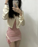 夢(mèng)琪嵐甜妹純欲粉色蝴蝶結花邊吊帶連衣裙女春季2025新款長(cháng)袖開(kāi)衫兩件套 吊帶裙蜜桃粉 M 90-105斤 曬單實(shí)拍圖