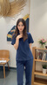 梅迪林韓國洗手衣女刷手服高端長(cháng)袖牙科醫生護士工作服月嫂口腔醫院寵物 【短袖套裝】女款 藏青色 M （女102斤內，男130斤內） 曬單實(shí)拍圖
