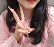 南木熊毛衣粉色外套女春夏新款針織開衫韓系甜美減齡毛衣短款上衣外搭 粉色M碼【85-110】 曬單實(shí)拍圖