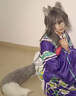 蓬源玩具furry獸裝尾巴 大號長毛狐貍尾巴狼尾毛絨獸耳獸尾cosplay飾品 長毛狐尾麻灰加白 均碼(長度約70cm) 曬單實拍圖