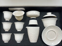 蘇氏陶瓷（SUSHI CERAMICS）羊脂玉瓷孩兒紅浮雕寶相花紋功夫茶具套裝 曬單實(shí)拍圖