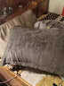 南極人（Nanjiren）牛奶絨枕頭套和枕芯一套男帶枕套一對家用女睡眠整頭學(xué)生宿舍 英倫灰 【雙面加絨刺繡款】 48cm *74cm【枕套1只+枕芯1個(gè)】 曬單實(shí)拍圖