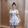 RUIQIUER夏裝連衣裙女裝夏天改良國風(fēng)水墨畫氣質(zhì)碎花短裙子女夏季2025新款 圖片色 S 曬單實(shí)拍圖