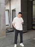 卡賓（CABBEEN）【超薄/寬松】印花男2024夏新款束腳黑色休閑長(cháng)褲 煤黑色01 XL /180/52 曬單實(shí)拍圖