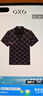 GXG男裝 23年夏滿(mǎn)印棋盤(pán)格印花男Polo衫短袖 黑色 175/L 曬單實(shí)拍圖