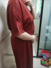 意枕上真絲連衣裙中古典紅云紗裙子女2025夏季新款桑蠶絲香云紗 酒紅色 2XL 建議120-130斤左右 曬單實(shí)拍圖