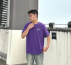 TEEK紫色簡(jiǎn)約印花短袖t恤男士青年純棉上衣 2025夏季衣服休閑潮流男裝 HS1317深紫色 L 曬單實(shí)拍圖