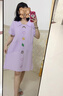 貓人睡裙女生夏季青春發(fā)育期初高中大學(xué)生純棉可愛(ài)連衣裙居家服可外穿 【100%純棉】紫色 L 【建議100-120斤】 曬單實(shí)拍圖