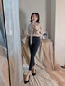 百麗踏系列品牌真皮高跟鞋細(xì)跟新款氣質(zhì)絕美黑色單鞋絨面大碼女鞋面試職 黑色【5cm跟高】 38 曬單實(shí)拍圖