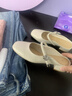 依思 Q（exull）包頭拖鞋女2025新款夏季軟底輕便防滑瑪麗珍女鞋法式踩屎感涼拖鞋 米色【跟高3cm】山茶花扣飾 37 曬單實拍圖