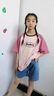 G.duck童裝女童夏裝套裝兒童衣服中大童短袖T恤短褲兩件套6-9女孩休閑裝 粉T【單件】 150 尺碼11~12歲【140-150cm】cm 曬單實(shí)拍圖