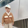 G.DUCKKIDS小黃鴨男童春裝套裝2025新款小兒童洋氣毛衣外套三件套寶寶男孩春 巧克力色 三件套 100 曬單實(shí)拍圖