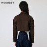 moussy 女裝新品機車(chē)風(fēng)中性工裝夾克外套女010HSK01-0010 060棕色 均碼 曬單實(shí)拍圖