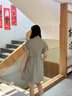 森馬（Semir）連衣裙女翻領(lǐng)燈籠袖鹽系休閑風(fēng)2025新款夏季防曬收腰短裙戶(hù)外 土灰綠40964 S 曬單實(shí)拍圖