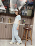 小豬彼特女童闊腿褲冰絲2025夏季新款藍(lán)色格子褲兒童女孩褲子夏裝休閑直筒 15307藍(lán)色【冰絲款】 150 cm 曬單實(shí)拍圖