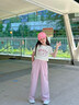 NICKYBABY女童夏季套裝2025新款洋氣兒童短袖網(wǎng)紅炸街夏裝女大童運動工裝褲 18897粉藍+15029粉色 120 cm 曬單實拍圖