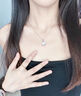 CHOMEL KINSEY999足銀滿鉆平安鎖項鏈女 輕奢小眾長命鎖吊墜女520送女朋友禮物 白金色平安鎖項鏈 曬單實拍圖