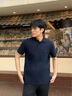 TOMMY HILFIGER【輕柔感】25夏季男裝珠地網(wǎng)眼豎條紋肌理短袖翻領(lǐng)POLO38951 藏青色DW5 M （推薦：135-150斤） 曬單實(shí)拍圖