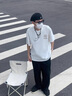 陌汀2025新款潮牌ins港風(fēng)男裝短袖t恤純棉白色寬松百搭大碼打底體恤 白 0007 L 曬單實(shí)拍圖
