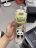 聚莜家水杯女生高顏值2025新款tritan兒童水杯夏季學生上學專用雙飲杯 白色490ml+熊貓貼紙 曬單實拍圖