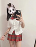 歐維沃小辣椒jk制服套裝春夏日系校供感半身收腰顯瘦短裙百褶裙格子裙女 紅格子百褶裙 S 曬單實拍圖