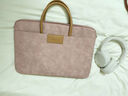 JOLUXE高檔商務(wù)手提筆記本電腦包macbook 手提包14英寸公文包男女款 木槿粉 16英寸 曬單實(shí)拍圖