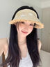 恬飾草帽女夏季大帽檐草編漁夫帽可折疊海邊度假遮陽(yáng)防曬帽出游戶(hù)外 草帽女【白色小花】 曬單實(shí)拍圖