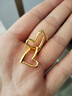 周六福18K黃金耳環(huán)彩金愛心耳環(huán)耳飾耳釘生日禮物女C0914028 一對 曬單實拍圖