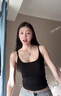 莫代爾漫畫胸吊帶背心女夏外穿2025新款內(nèi)搭帶胸墊無中生有辣妹無袖上衣 深灰 L 95-110斤 曬單實拍圖