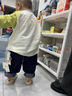 齊齊熊（ciciibear）[防褪色軟牛仔褲]齊齊熊寶寶褲子春秋款男童2025新款兒童休閑褲女 月蝕藍 90 曬單實(shí)拍圖