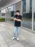 卡賓（CABBEEN）【萊卡彈力】水洗小腳牛仔褲男2025夏季新款潮牌休閑薄款長(zhǎng)褲 天藍(lán)色37（合體版型） 31 /175/L 曬單實(shí)拍圖