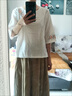 RGPX棉麻女裝亞麻夏季女款刺繡純棉短袖T恤夏季棉麻襯衫寬松復(fù)古上衣 白色 【優(yōu)質(zhì)版】 M 【建議85-105斤】 曬單實(shí)拍圖