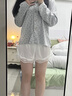 趣木也安全褲女防走光夏薄款可外穿蕾絲緞面不卷邊寬松居家打底褲短褲 白色【高腰蕾絲款】 M （建議80-100斤） 曬單實(shí)拍圖