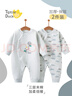 翹腳鴨嬰兒衣服新生兒夾棉連體衣保暖加厚滿(mǎn)月男女寶寶純棉睡衣春秋冬季 曬單實(shí)拍圖