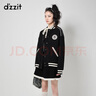 DZZIT地素棒球服秋冬美式復(fù)古夾克外套 黑色 M 曬單實(shí)拍圖