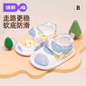 婧麒（JOYNCLEON）布鞋嬰兒鞋子春秋款0-6個(gè)月12軟底不掉男女寶寶步前鞋秋薄款 笑臉-藍黃 13 cm內長(cháng) 曬單實(shí)拍圖