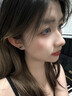 HKHL 925銀祖母綠女士耳釘小方塊耳環(huán)女輕奢高級(jí)感百搭銀耳飾生日禮物 小方塊祖母綠耳釘一對 曬單實(shí)拍圖