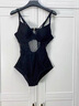 DK游泳衣女性感小胸連體保守遮肚顯瘦韓國泡溫泉罩衫泳裝 黑色 L 曬單實(shí)拍圖