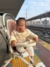 棉谷朵寶寶純棉花手工棉襖男女寶寶居家服冬季加厚保暖幼兒小孩童裝棉衣 黃色條紋 90cm 曬單實拍圖