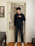 卡賓（CABBEEN）【冰氧吧】涼感彈力牛仔褲男2025夏薄款透氣休閑小腳長褲修身 煤黑色01（修身版型） 31 /175/L 曬單實(shí)拍圖